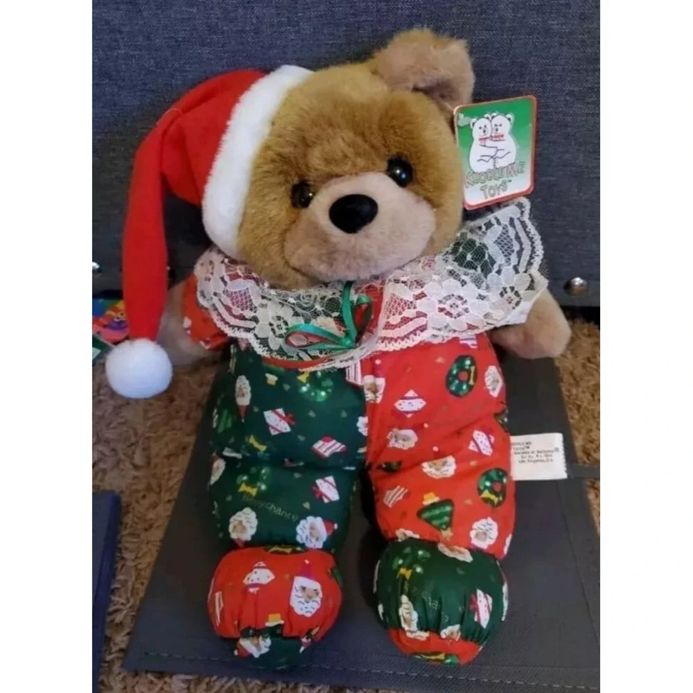 Vintage‎ Christmas Bear plush kuddle me new with tag
